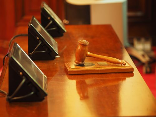 gavel in courtroom