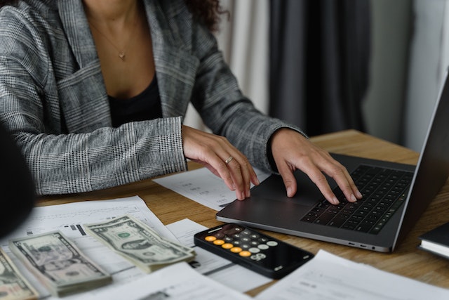 woman paying bills