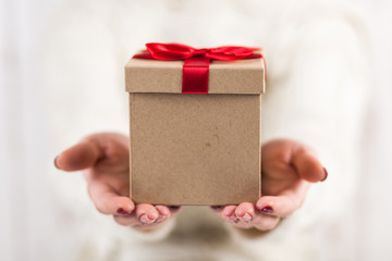 woman holding gift