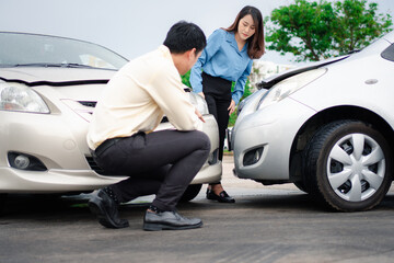 people talking after car accident